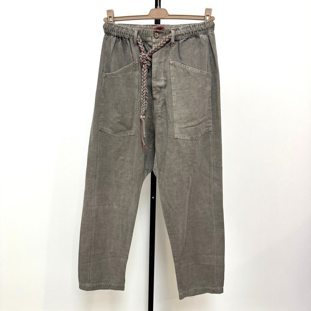 Dr. Collector's P38 Hemp Organic Cotton Sunfaded Army Green Pants M Braided Rope